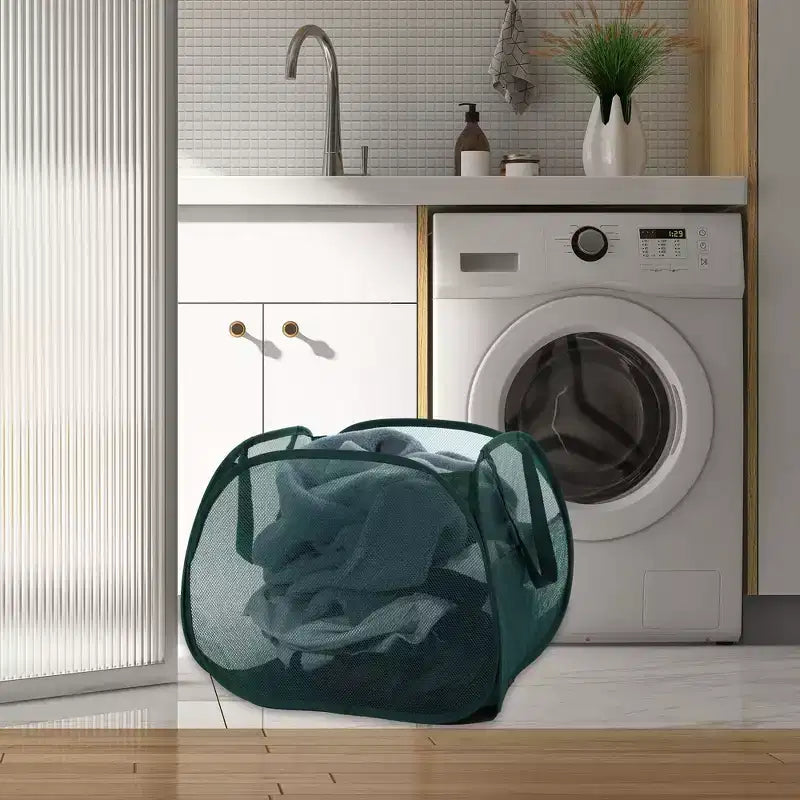 Panier à linge en maille pliable 90 L 1 pièce