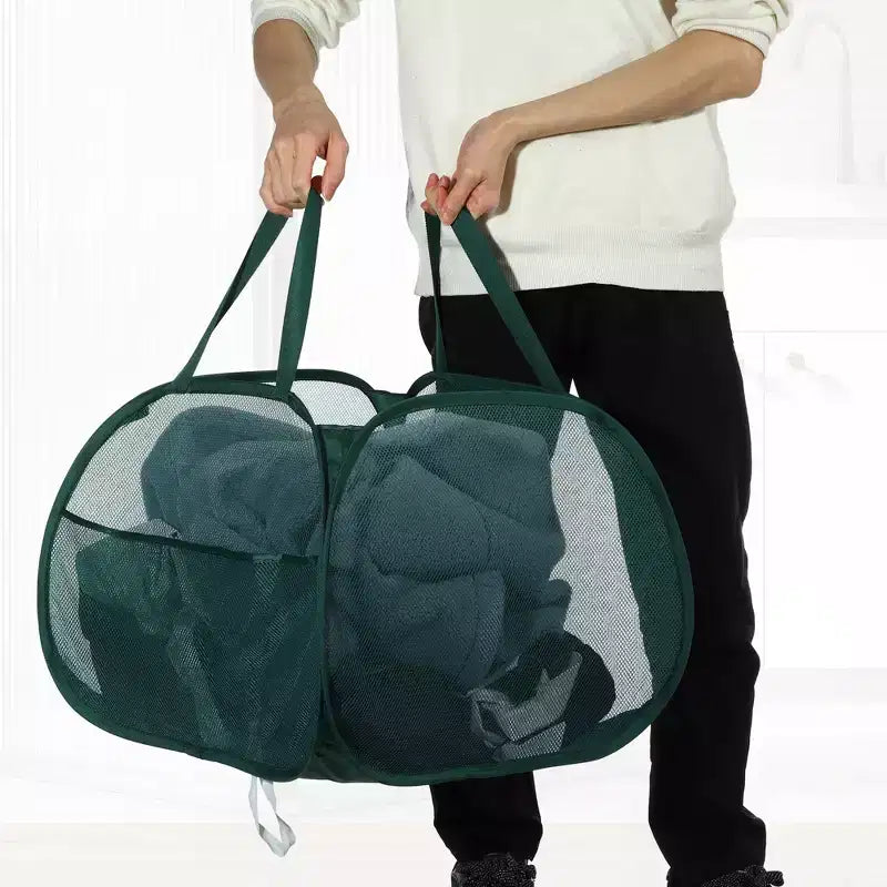 Panier à linge en maille pliable 90 L 1 pièce