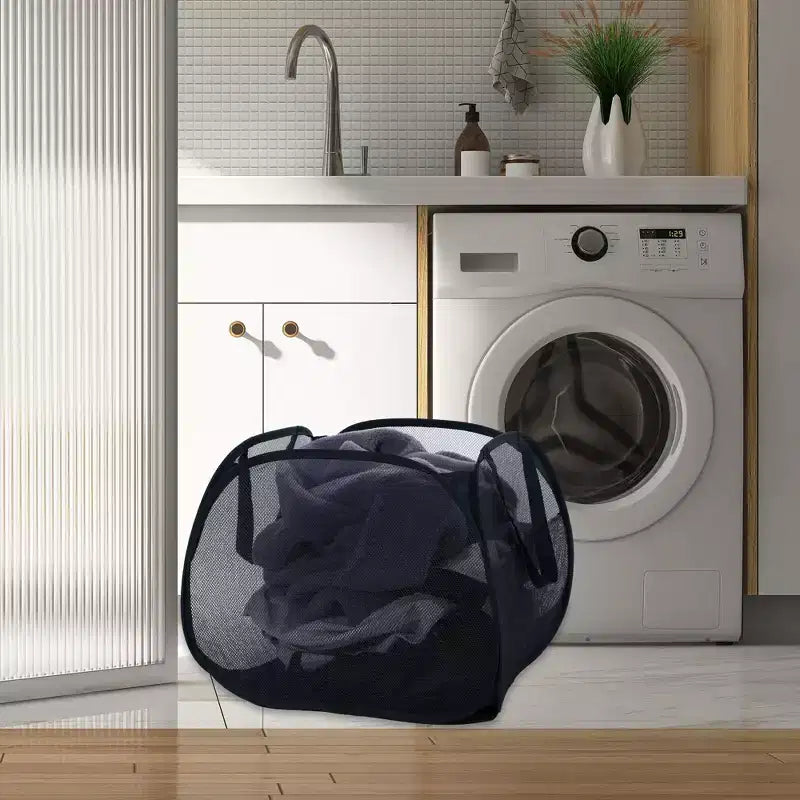 Panier à linge en maille pliable 90 L 1 pièce