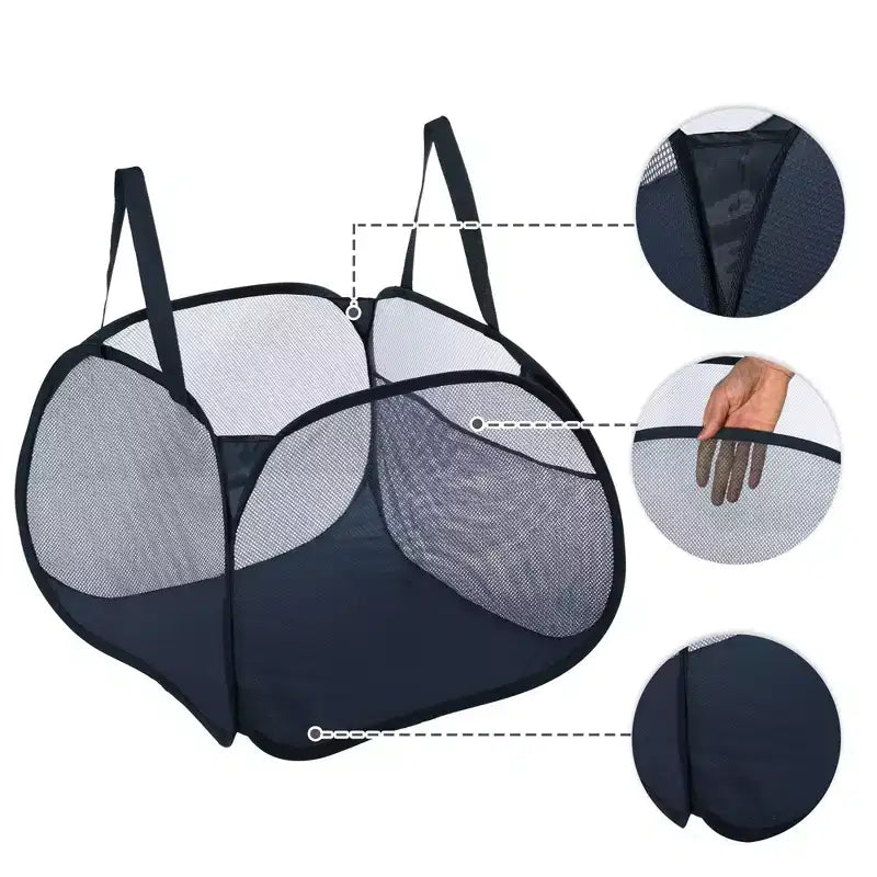 Panier à linge en maille pliable 90 L 1 pièce