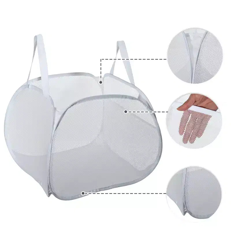 Panier à linge en maille pliable 90 L 1 pièce