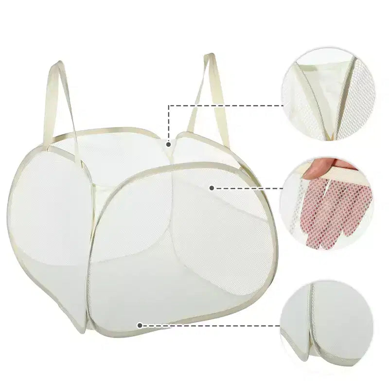 Panier à linge en maille pliable 90 L 1 pièce