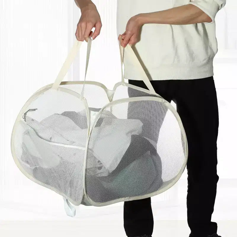 Panier à linge en maille pliable 90 L 1 pièce