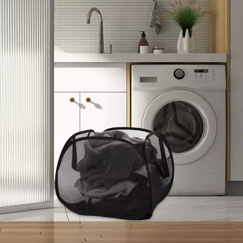 Panier à linge en maille pliable 90 L 1 pièce